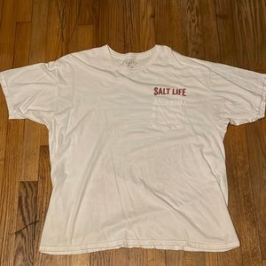 white salt life front pocket shirt